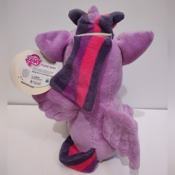 New! TWILIGHT SPARKLE Purple My Little Pony COIN PIGGY BANK PLUSH TOY - Picture 3 of 7